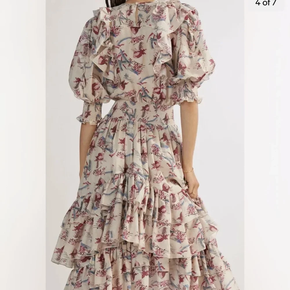 Floral Ruffle Midi Dress - Picture 6 of 7